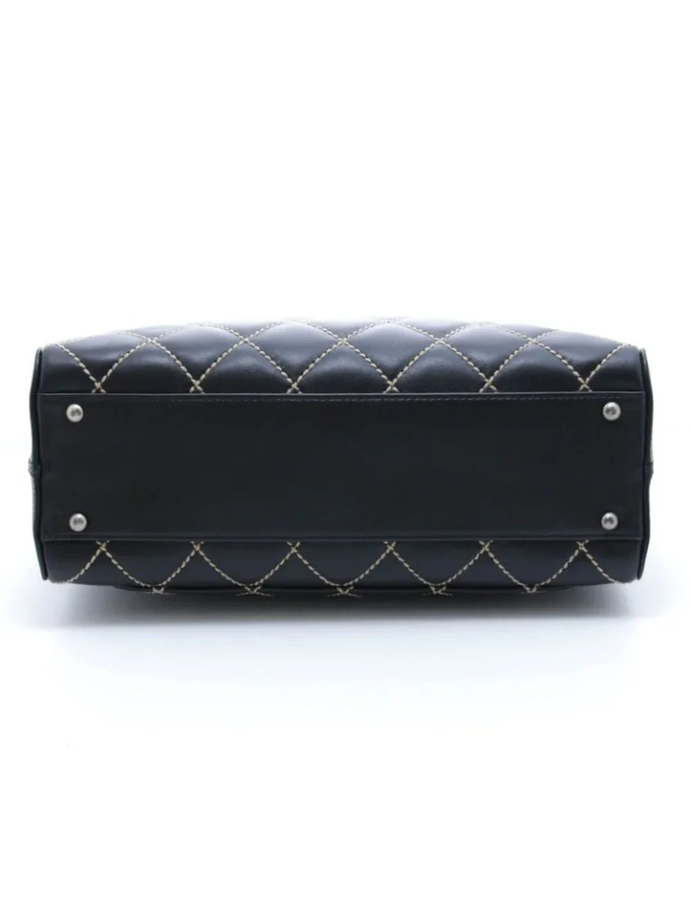 Chanel Wild Stitch Handbag Black Leather